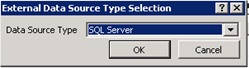 External data source type selection